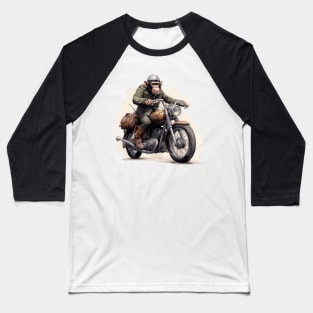 Monkey Biker Retro Motorcycle Baseball T-Shirt